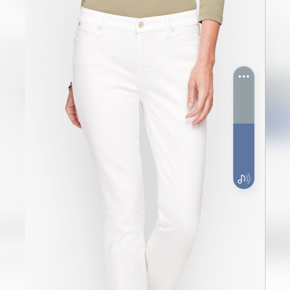 Talbots slim ankle jeans, white, size 10